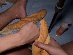 Thai masturbates with bread