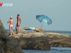 Amateur, Plage, Blonde, Exhib, Mère que j'aimerais baiser, De plein air, Public, Épouse