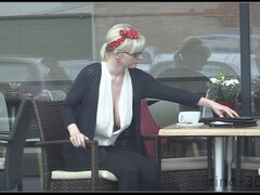 아마추어, 큰 가슴, 금발의, 가슴이 큰, 페티쉬, 공개동영상, 밀프, 공개적인