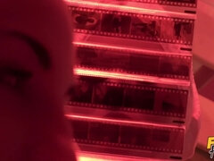 Lesbian Kathy does a threesome with two cute teens in hostel