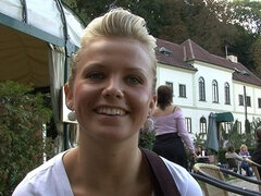 素人, ブロンド, チェコ, ハードコア, お金, アウトドア, ハメ撮り, 公共
