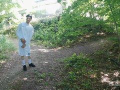 Arab Teen Migrant Jerks off in the Forest After Football Training