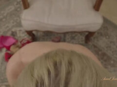 Blondine, Familie, Lingerie, Ældre kvinde, Naturlige bryster, Pov, Søn, Strømper