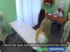 Tracy Lindsay and IWia share a naughty patient's pussy in a real Czech threesome