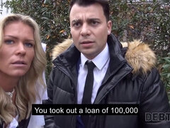 Russian hotties Kira Stone and Rita Fox make a stunning debtor's debt disappear with a hot foursome