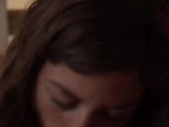 Hairy brunette gets her wet pussy licked and slammed