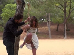 Avsugning, Bondage, Dominans, Kvinna, Gapande, Offentlig, Slav, Voyeur