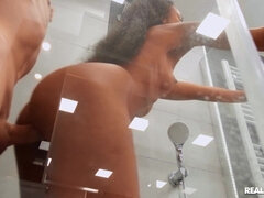 Amatør, Bad, Svart, Kjole, Naturlige bryster, Fitte, Realitet, Kikker