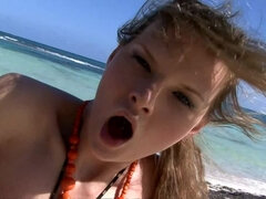 Tarra White and Kathia Nobili Have a Threesome with Miranda on the Beach