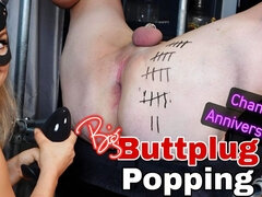 24 Buttplug Popping Femdom Anal Slave