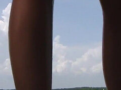 Sexy Skinny Latina Angelina Posing Nude at the Beach