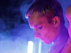 MEN - Theo Brady and Olivier Robert dance under the neon light letting their horny cocks rub against each other