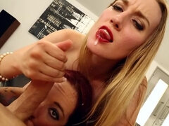 ブロンド, 茶髪の, ハメ撮り, タトゥー, 三人