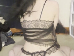 18, Pik sutte, Fed, Latinsk, Lingerie, Solo, Teenager, Våd