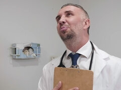 Desperate woman begs doctor to fuck and inseminate her right in the office