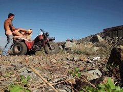 Bionda, Schizzo di sborra, Facciale, All'aperto