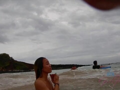 Amatőr, Strand, Fürdő ruha, Ujjazás, Csupasz, Szabadban, Nézőpont, Lövellt