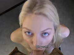 LOAN4K. The dancer shows the bank manager how well she can move her body.