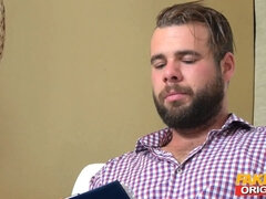 Fakehub - sexy teenage blondie working at reception of massage parlour gets horny for renowned czech hockey player and gets her adorable mushy Natural