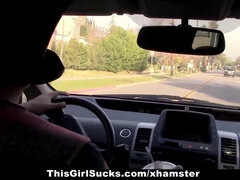 Loni Legend deepthroats & sucks hard cock in car like a pro