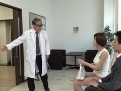 Raunchy japanese housewife shagging old doctor during checkup