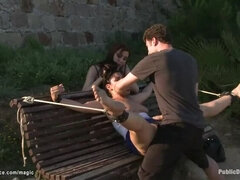 Bondage sadomaso, Bondage, Dominazione, Fetish, All'aperto, Dolore, Pubblico, Guardone