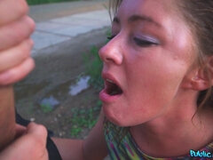 Amatéři, Brunetka, České, Péro, Přírodní prsa, Venku, Piercing, Různé pohledy