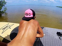 Hot Body Girl taking a timeout from paddle boarding