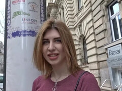 GERMAN SCOUT - CUTE GINGER TEENAGER TALK TO BANG AT STREET CASTING FOR CASH - Reality