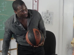 Very Busty Blond Takes Black Male Stick In The Classroom