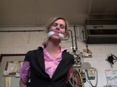 Amaterji, Blondinka, Oblečena, Pete, Koščena, Zvezana