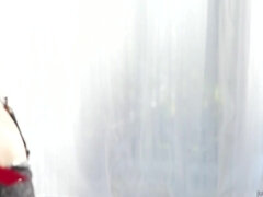 Anal, Mulher linda e grande, Loiroa, Dupla penetração, Gordoa, Lingerie, Meias finas, Sexo grupal a três