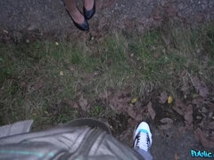 Tispe, Brunette, Bil, Offentlig, Fitte, Stramt