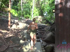 Tyłek, Plaża, Bikini, Rozdziawiony, Latynoska, Majtki, Cipka, Odpędzanie