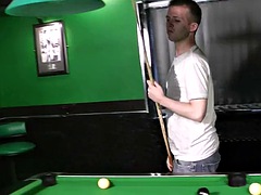 Cheating guy drills bbw brunette on the pool table