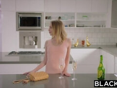 금발의, 크림파이, 도기스타일, 다른 인종간의, 랑제리, 타는