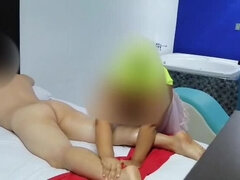 ぽっちゃり, マッサージ, 裸, オイル