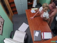 Blasen, Paar, Arzt, Handjob, Krankenschwester, Büro, Muschi, Uniform