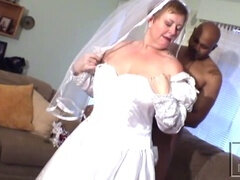 Mature cougar gets pounded and creampied by BBC on her wedding day