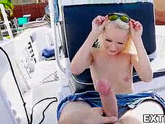 Platinum-blonde, alice-pink, reverse-cowgirl