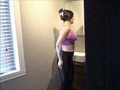 first-timer damsel Is Spied While She Puts Her Tight Leggings.. Then Gets pummeled