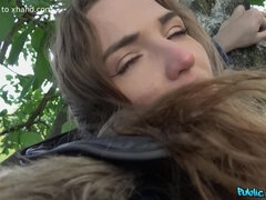 Amatorka, Obciąganie, Brunetka, Styl na pieska, Na wolnym powietrzu, Strona, Rosyjski, Tatuaż