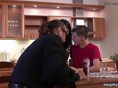 Utro, Hanrej, Hd, Hustru, Køkken, Slikning, Fisse, Kone