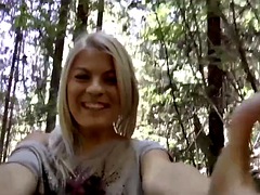 Jasmine Rouge lovely piss fuck in the woods