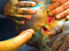 Pornstar tattoo artist bends over for her client hard anal, filthy ATM, and a dripping facial fini