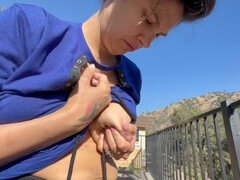 Ammande, Milf, Mamma, Utomhus, Suger