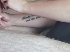 Enthousiasteling, Stel, Dominante vrouw, Voeten fetish, Melk, Sokken, Vibrator