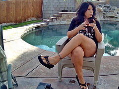 Mature milf, mature feet, platform sandals