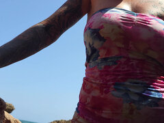 Strand, Blond, Kukk suging, Latina, Milf, Synsvinkel, Spansk, Tattovering