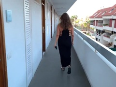 Sexy & Horny Slut Wife Masturbates On The Hotel's Balcony In Playa de las Americas, Tenerife